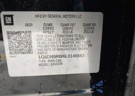 2020 Cadillac Ct5 Premium Luxury from USA, damaged, VIN 1G6DN5RW6L0149883